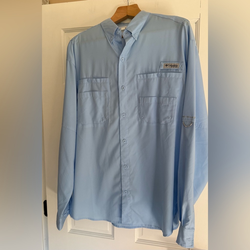 2 Columbia PFG Omni shade button up multi pocket long sleeve shirt - Picture 15 of 15
